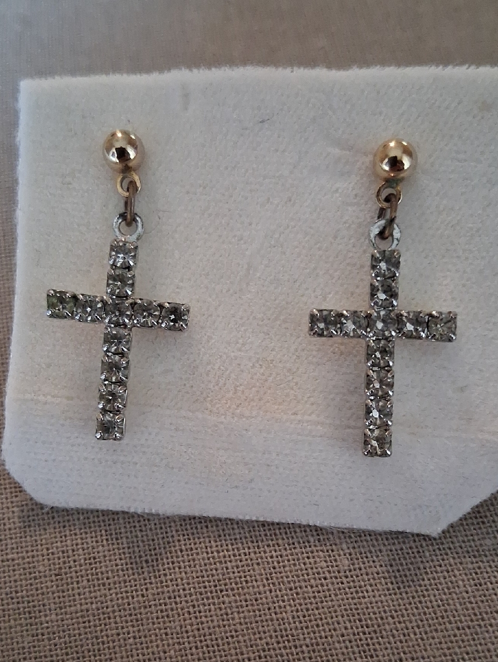 Rhinestone Cross Drop Earrings - Women Jewelry